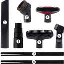 Vacuum Attachments, 1 1/4" Vacuum Cleaning Tools Kit for Shop Vac Accessories with 32mm/ 1.25" Extension Wands and Hose Adapter, 8 Pack