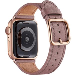 MNBVCXZ Leather Bands Compatible with Apple Watch Band Women, Womens Genuine Replacement Strap for iWatch Series 11 10 9 8 7 6 5 4 3 2 1 SE 3 SE 2 SE, Size: 44mm 45mm 46mm 49mm, Lavender/Rose Gold