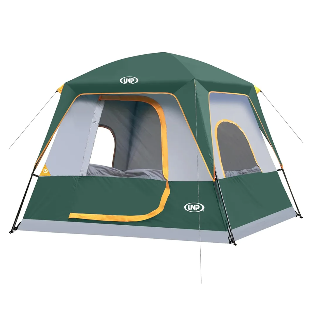 UNP 2/4/6/8 Person Tent, Portable Cabin Tent, Camping Tent 4-Person Easy Set Up, Waterproof with Top Rainfly for Outdoor Camping/Hiking