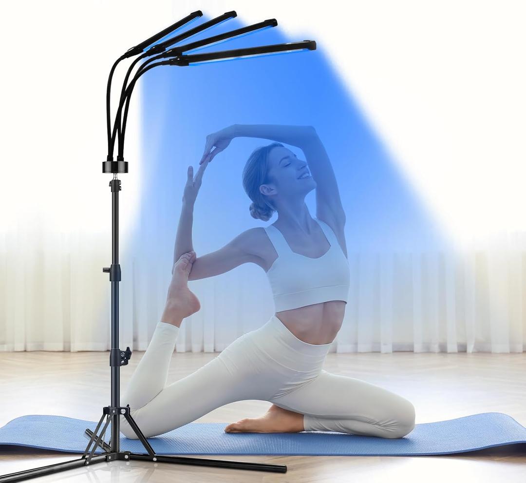 Red Light Therapy for Body, 180LEDs 415nm & 660nm & 850nm Blue Infrared Light Therapy, 5 Brightness & 10/20/30Mins Timer & Gooseneck Design, for Home Office Use