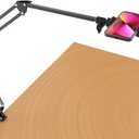 Long Overhead Tripod Mount for iPhone Webcam Ring Light, Gooseneck Desk Phone Arm Holder for Over Head Video Recording Filming Live Streaming, Webcam Tripod Stand with Articulating Arm