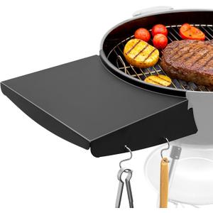 Upgraded Grill Table Shelf for Kettle Grills 22 Inch, Side Table Shelf Replaces Weber Master Touch & Original Charcoal Grill, Grill Accessories for Weber Kettle, Outdoor Steel BBQ Table Shelf