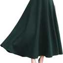 CHARTOU Women's Stretchy High Waist Woolen Flared A Line Swing Maxi Long Skirt (Medium)