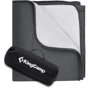 KingCamp Outdoor Blanket Waterproof Stadium Blanket Beach Blanket Sandproof Cold Weather Camping Insulated Blanket for Outdoor Picnic Grass Park Concert Sports Machine Washable Fleece (82" x 58", Darkgrey)