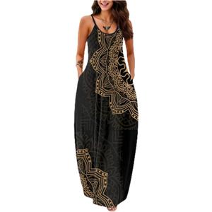 Women's Summer Maxi Dress Long Dress Casual Boho Sleeveless Strap Smocked Tiered Long Beach Sun Dresses
