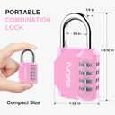 Puroma 2 Pack Combination Lock for Locker 4 Digit Outdoor Waterproof Padlock for School, Gym, Sports, Fence, Toolbox, Gate, Case, Outdoor, Hasp Storage (Pink)