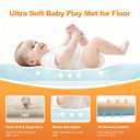 Ultra Soft Baby Play Mat for Floor, 59"71" Playpen Mat, 1.3" Thick Memory Foam, Non-Slip Tummy Time Mat for Infants, Toddlers, and Kids Water-Repellent Coral Velvet, Easy Care