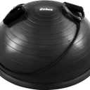 ZELUS Balance Ball Trainer with Resistance Bands and Foot Pump, Inflatable Yoga Ball for Home Gym Workouts, 23 Inch Exercise Half Ball for Balance Training Core Strength Fitness More, 330lb Cap (Black)