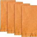 HunnmingRe 4 Pack Boho Hand Towel for Bathroom Kitchen 14 x 30 Inch 100% Turkish Cotton Spring Boho Decorative Towel Waffle Farmhouse Bathroom Decor Absorbent Soft Guest Gift(Orange)