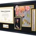 Graduation Shadow Box Frame for 8.5x11 Diploma & 4x6 Photo with Graduation Cap & Tassel Holder Class of 2026 2025 Wood Display Case