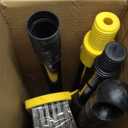 Heavy Duty Broom Wire Floor Scrub Brush with Long Handle, 2 in 1 Scrape and Stainless Steel Bristle Brooms Scrubber for Deck Concrete Patio Outdoor Moss Removal