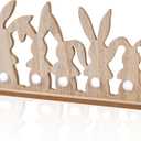 COCHIE Easter Decorations for the Home, Rustic Farmhouse Wooden Bunny Blocks Tiered Tray Decor Set, Vintage Spring Wood Bunnies Sign for Table Top Office Party Shelf Decoration (Retro)