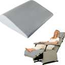 Recliner Foot Rest Cushion, Leg Pillow Extender with Adjustable Straps, for Reclining Chairs, Bed, Sofa - Extra Large Wedge Foam Support Pad Elevates Legs and Feet (Grey)