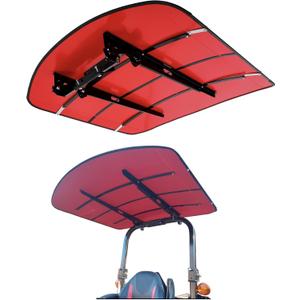 ECOTRIC Tractor Canopy for ROPS 48-3/8" X 48-3/8" - Red Rops Canopy for Tractor and Mowers Umbrella (Will Add About 4'' to The Height of The Tractor)