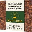 Premium Teak Wood XL End Grain Butcher Block Cutting Board 24" x 18" x 1.5" Thick Cutting Board for Meat & BBQ Prep, Knife-Friendly Cutting Board with Juice Groove & Handle by New M Way, 24"L x 18.1"W
