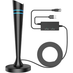 TV Antenna for Smart TV Antenna Indoor for Local Channels, Digital Antenna with Magnetic Base, Long Range Reception with Amplifier Signal Booster, 360 Strong Reception, Supports 4K 1080p HD