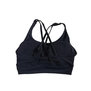Women Solid Color Fitness Bra Tights Yoga Vest High Strength Shockproof Gym Sports Top Push Up with Chest Pad, Size L