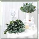 Tigeen 100 Pcs Artificial Eucalyptus Stems Leaves Bulk, 14'' Tall Silver Dollar Eucalyptus Stems Greenery Stems Fake Eucalyptus Plant Branches for Wedding Vase Bouquet Flower DIY Wreath Home Decor