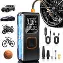 Tire Inflator Portable Air Compressor, 150PSI Cordless Air Pump For Car Tires, Bike Pump, Motorcycle, Balls, Portable Tire Inflator with Digital Pressure Gauge, 3X Fast Inflation, Auto Shut-off