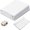 SHENLIU 10 Yards White Cotton Fabric, Natural 100% Cotton Poplin Fabric by The Yard, 59 Inches Wide Bleached Muslin Linen Fabrics Material for Sewing Apparel Cloth Soft Embroidery Quilting(10 Yards)