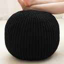 Pouf Ottoman Stuffed Round Modern Foam Filled Foot Rest Poufs for Living Room Chair Decorative 20 X 14 Inches Boho Relax Stool for Wedding Christmas Party, (Black, 20 Inch)