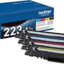 4 x Brother Genuine Standard-Yield Toner Cartridge Four Pack TN223 4PK - Includes one Cartridge Each of Black, Cyan, Magenta & Yellow Toner, Standard Yield, Model: TN2234PK