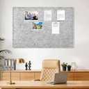 Large Cork Bulletin Board 48" x 36", Felt Pin Board, Silver Gray