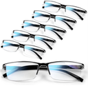 6 pack Executive Style Reading Glasses Men - Durable Readers with (+1.25)