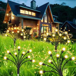 Solar Garden Lights 4 Pack - Outdoor Waterproof Decorative Fairy Lights for Yard, Pathway, Flowerbed, Balcony, Patio & Garden Decor