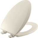 Bemis 1500EC Durable Wood Toilet Seat with Easy Clean Hinges, Made in USA, Elongated, Biscuit