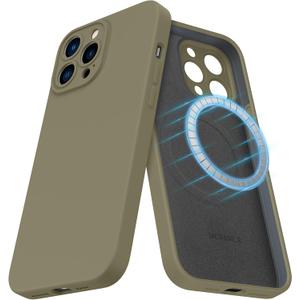 MCFANCE Magnetic for iPhone 13 Pro Case, Compatible with MagSafe, [Full Camera Protection] Anti-Scratch Microfiber Lining Phone Case, 6.1" 2021, Khaki