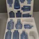 16pcs Glass Bud Vase Set, Small Blue Flower Vases for Centerpieces in Bulk, Mini Vintage Vase for Wedding, Home Decor, Table Decoration