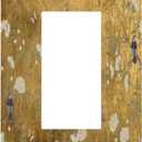 Decorative Outlet Covers Vintage White Flowers Birds on Golden Background 1 Gang Rocker Light Switch Cover Plate Single Decora Light Switch Covers Wall Plate Faceplate (1-Gang Rocker/5 x 3 IN)