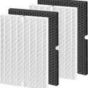 Colorfullife 2 Sets 116130 Replacement Filter H for Winix 5500-2 AM80 Plasmawave Air Purifier, 2 True HEPA Filter and 2 Activated Carbon Filter Combo Pack, Replacement Part 116130