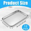 12 PCS Baking Sheet Stainless Steel, 10.24 x 5.9 x 0.5 Inch Kitchen Baking Sheets, Small Metal Cookie Sheet Pan Set, Rectangle Trays for Oven, Toaster Oven Tray, Easy Clean, Dishwasher Safe