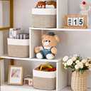 3 Pack Cube Storage Bin, 9”x9”x7” Cotton Rope Woven Baskets for Organizing Toys Clothes Towels, Square Gift Storage Baskets for Shelves, Nursery, Closet, Bathroom, Pantry (White & Jute)
