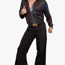 Morph Mens Disco Shirt 70s Outfit Full Disco Shirt Retro Party Wear 70s Style Clothing for Men XXL (Missing Pants )