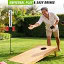 Teamaze Metal Cornhole Scoreboard with Drink Holders Corn Hole Score Keeper with Magnetic for Outdoor Yard Lawn Game(1 PCS)