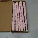 Light Pink Tall Taper Candles Spiral Candle Sticks,Unscented Pastel Candle for Holiday,Wedding and Home Decoration,10inch,12 Pack(E-Light Pink)