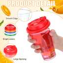 LemonRoad 100 Pack 16 oz Clear Plastic Cups with Strawless Sip Lids Disposable Halloween Party Coffee Cups with Rainbow Colors Sip Lids in 5 Colors Hot Cold Drink Tumblers for Iced Coffee Smoothies