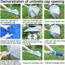 NEW-Vi Fishing Umbrella Hat Folding Adjustable Sun Rain Cap, 37.4Oversize Hands Free Umbrellas, 7-Ribs Anti-UV Waterproof Headwear for Fishing Gardening Golf Sunshade Outdoor
