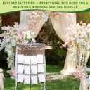 Wooden Wedding Seating Chart Board, Two Connectable Panels (23.7"17"), 0.32" Thick, Foldable Design with Metal Stand, White Lace Ribbon, Floral Dcor, and 20 Cards for Ceremony & Reception