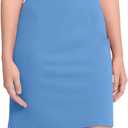 Donna Morgan Women's Lapel Collared Career Sheath Dress Office Workwear Desk to Dinner Event Reception Ceremony (16, Blue Bonnet)