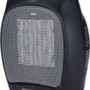 Amazon Basics Oscillating Ceramic Space Heater, Portable Fast Heating Indoor Solution, With Overheat and Tip-Over Protection, Thermostat, 1500W, 7.52"D x 6.34"W x 9.45"H, Black