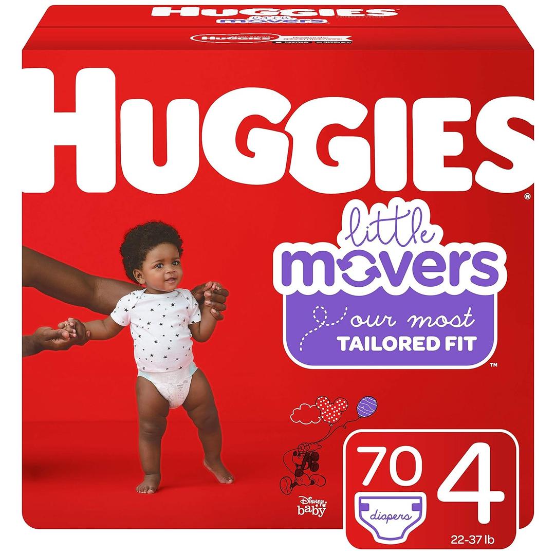 Diapers Size 4 - Huggies Little Movers Disposable Baby Diapers, 70ct, Giga Pack