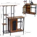 20-29 Gallon Fish Tank Stand with Plant Shelf, 2-in-1 Walnut Aquarium Stand