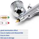 1/5HP Airbrush Kit with Compressor Gravity Dual-action Airbrush, Airbrush Holder, Cleaning brush and 6 Foot Hose for Model Painting, Hobby, Body Tottoo and Make-up