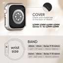 Thin Slim Band and Case Compatible for Apple Watch Bands Women Men 40mm 44mm 42mm 46mm 41mm 45mm, Silicone Sport Strap Cover and Screen Protector for iWatch Series 11/10/9/8/7/6/5/4/SE 3 (Starlight)