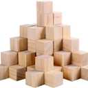 Supla 120 Pieces 1 Inch Natural Solid Cube Wooden Unfinished Craft Wood Blocks for DIY Gifts