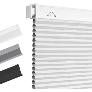 Allesin Zen No Drill Blinds for Windows Blackout Cordless Cellular Shades Honeycomb Blinds Pull Down, Free Stop Easy Install for Home and Office, Blackout, White, 34" W x 36" H